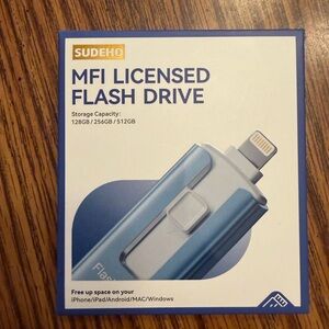 256GB iPhone Flash Drive MFi Certified Lightning USB External Storage Blue NIB